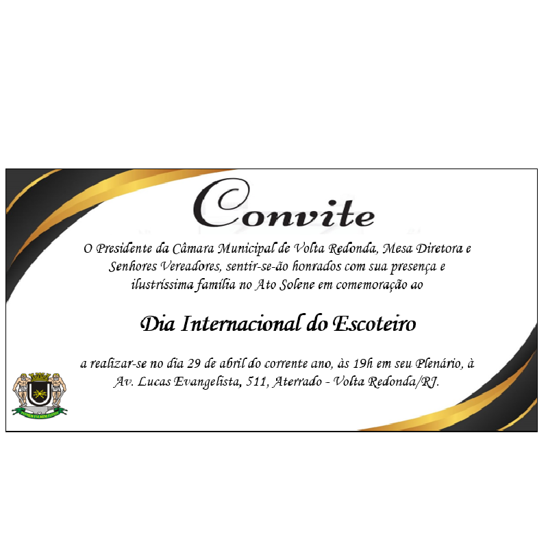 Convite - Ato Solene - Dia Internacional do Escoteiro