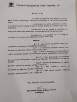 Comunicado sobre funcionamento da Câmara Municipal de Volta Redonda