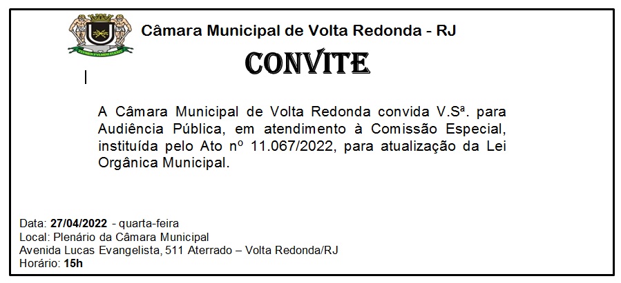 Audiência Pública - Atualização da Lei Orgânica Municipal