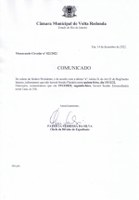 Comunicado - Horário Sessão Extraordinária de 19/12/2022