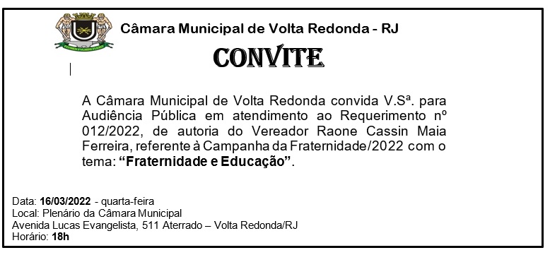 Convite - Audiência Pública