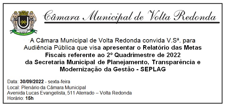 Convite - Audiência Pública - Planejamento