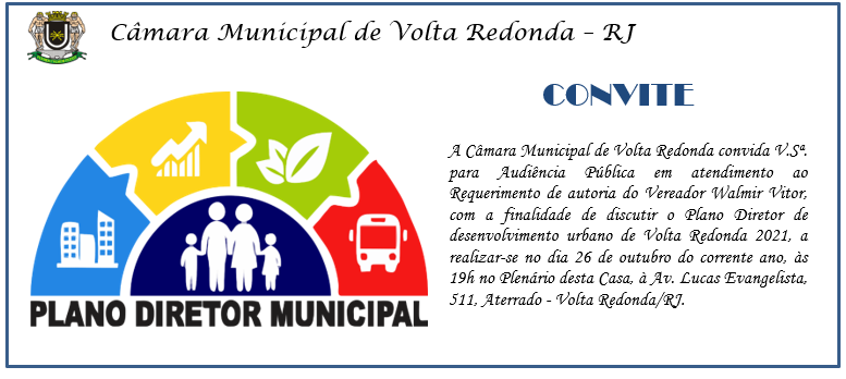 Convite - Audiência Pública - Plano Diretor Municipal