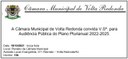 Convite - Audiência Pública - Plano Plurianual 2022-2025