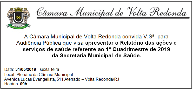 Convite - Audiência Pública - Relatório das Ações e Serviços de Saúde 