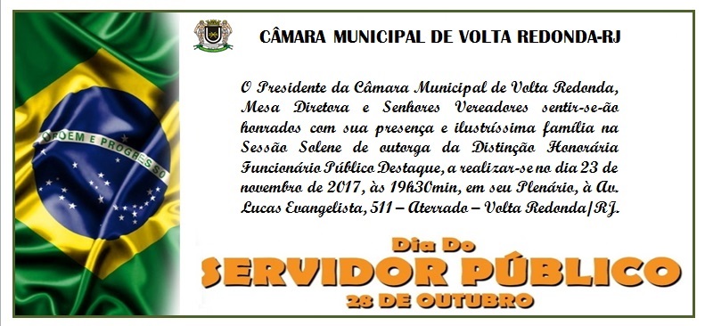Convite Sessão Solene  Dia do Servidor Público