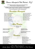 Convite - Sessão Solene - Medalha Getúlio Vargas - Homenageados