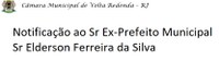 Notificação ao Sr Ex-Prefeito Municipal 